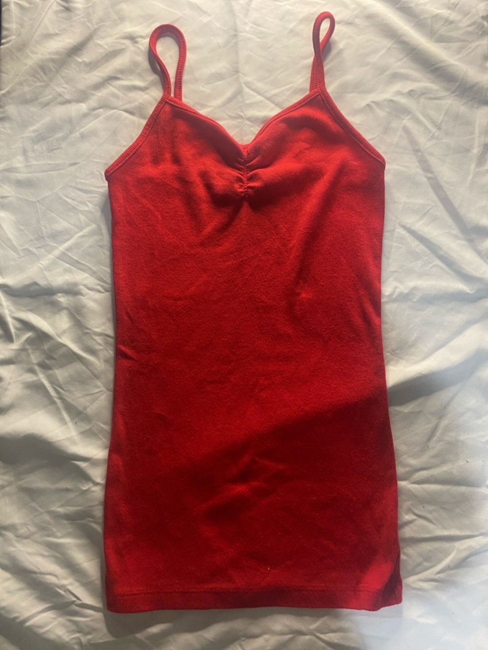 No Boundaries Red Ribbed Tank Top